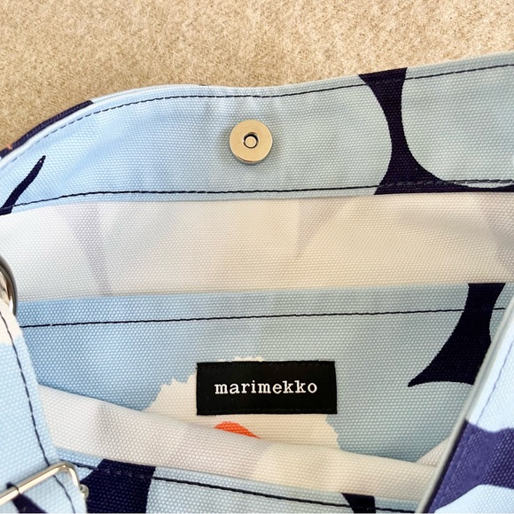NWT Marimekko Unikko Blue / Peach Venni Bag - Picture 5 of 10
